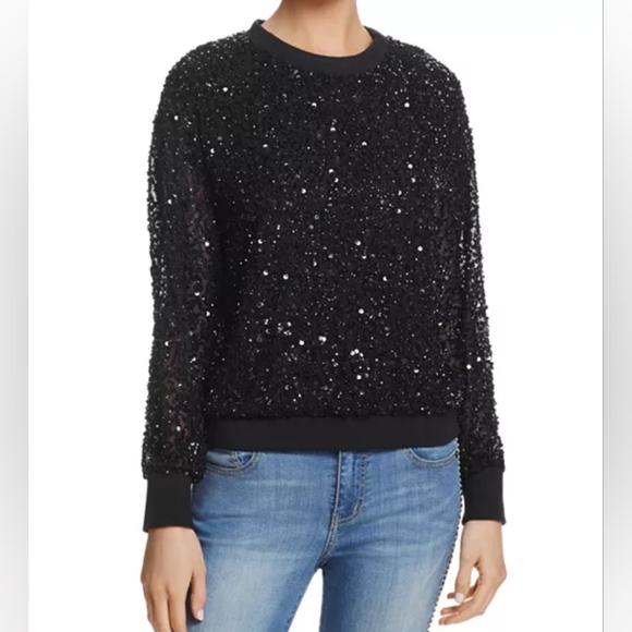 Alice+Olivia Sequin Long Sleeve Sweatshirt SZ XS NWT - Picture 2 of 5